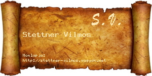 Stettner Vilmos névjegykártya